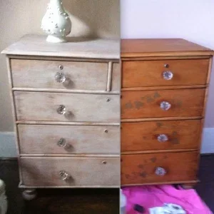 Montage de deux vues d’une commode