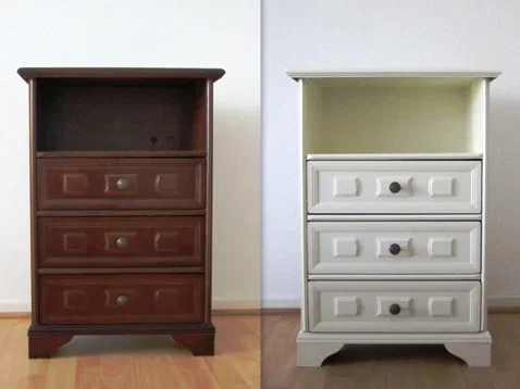 Deux vues d’une commode