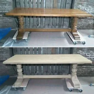 Montage de deux vues d’une table
