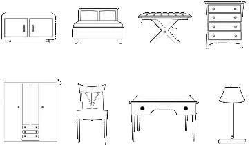 Silhouettes de meubles — Atelier Ébéniste du Prado